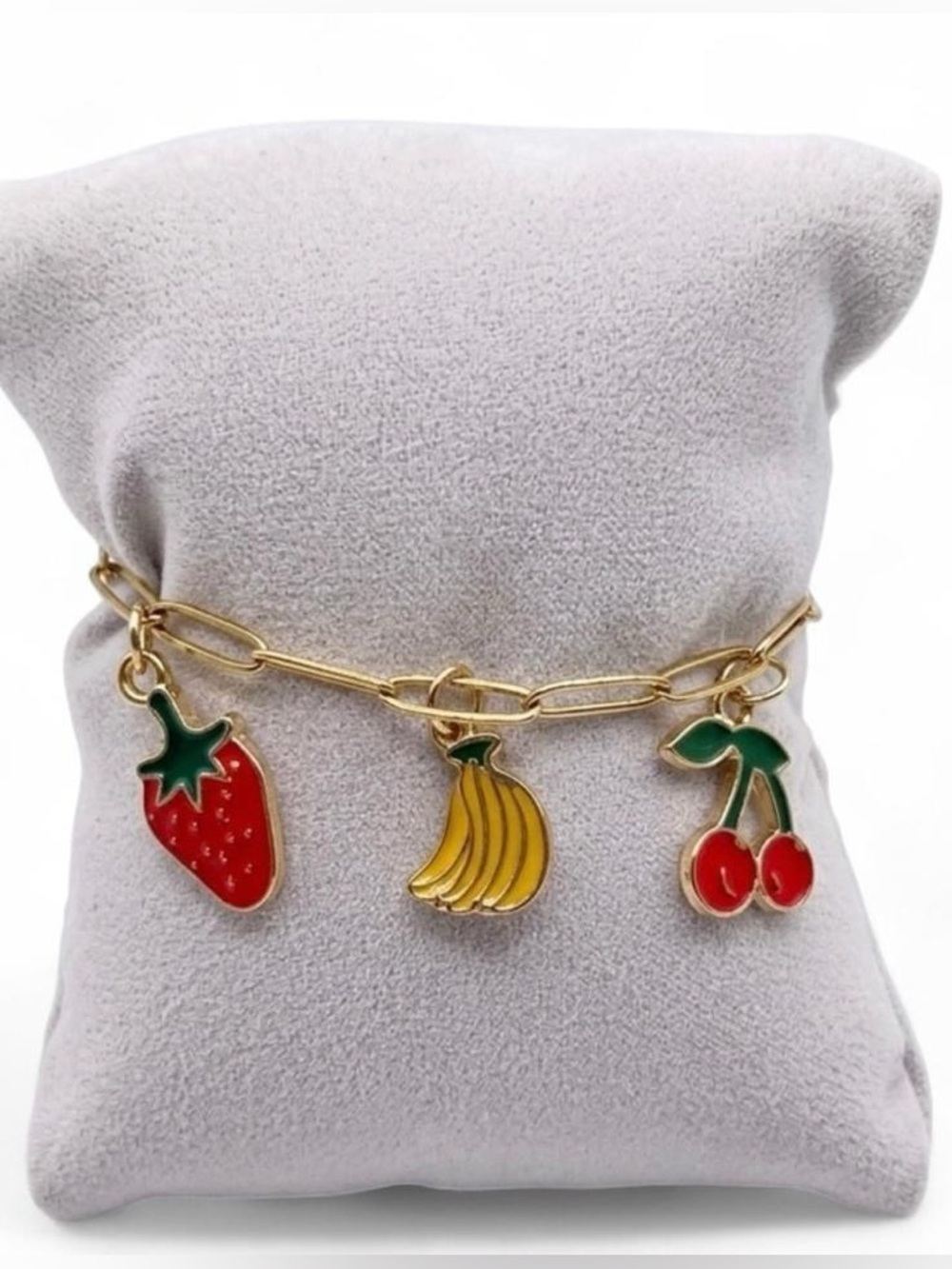 Stainless Steel Fruit Charm Bracelet